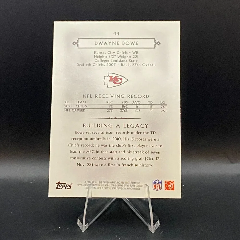 2011 Topps Gridiron Legends - Dwayne Bowe #44 Blue Parallel